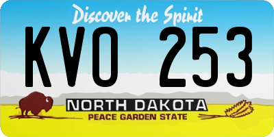 ND license plate KVO253
