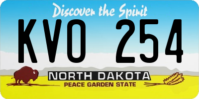 ND license plate KVO254
