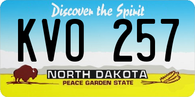 ND license plate KVO257