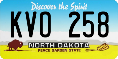 ND license plate KVO258