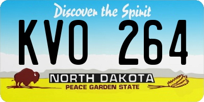 ND license plate KVO264