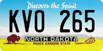 ND license plate KVO265
