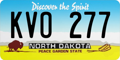 ND license plate KVO277