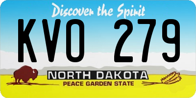 ND license plate KVO279