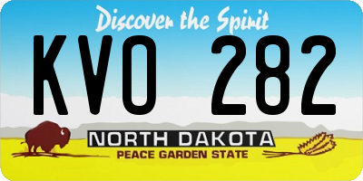 ND license plate KVO282