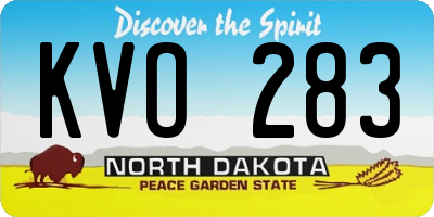 ND license plate KVO283