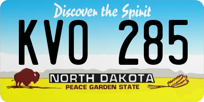 ND license plate KVO285