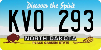 ND license plate KVO293