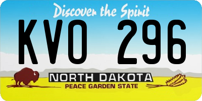 ND license plate KVO296