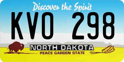 ND license plate KVO298