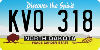 ND license plate KVO318