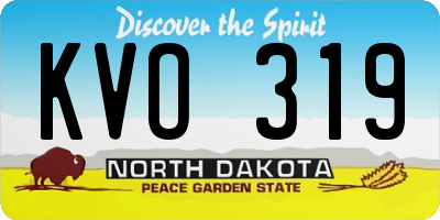 ND license plate KVO319