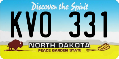 ND license plate KVO331