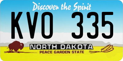 ND license plate KVO335