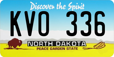 ND license plate KVO336