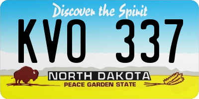 ND license plate KVO337