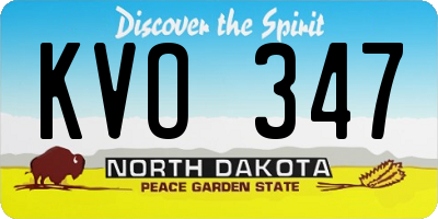 ND license plate KVO347