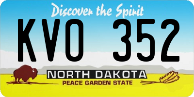 ND license plate KVO352