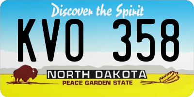 ND license plate KVO358