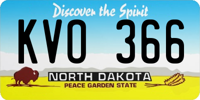 ND license plate KVO366