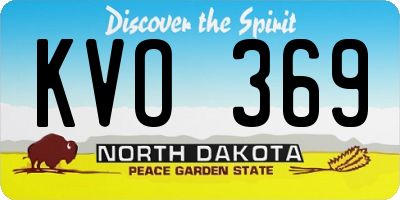ND license plate KVO369