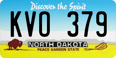 ND license plate KVO379