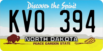 ND license plate KVO394