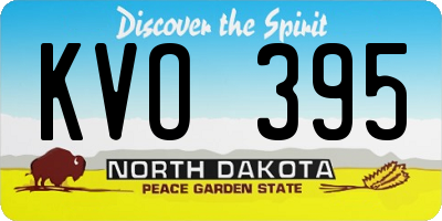 ND license plate KVO395