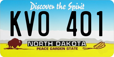 ND license plate KVO401