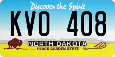 ND license plate KVO408
