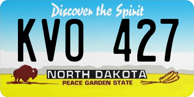 ND license plate KVO427