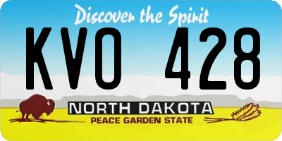 ND license plate KVO428