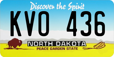 ND license plate KVO436
