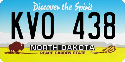 ND license plate KVO438