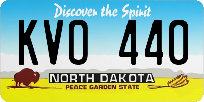 ND license plate KVO440