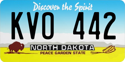 ND license plate KVO442