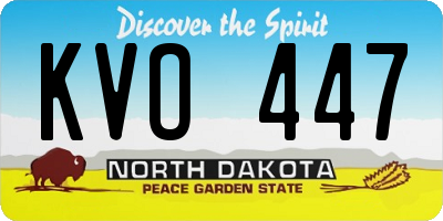 ND license plate KVO447