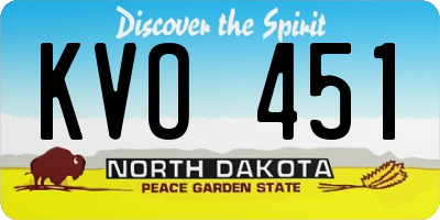 ND license plate KVO451