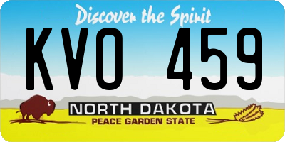 ND license plate KVO459