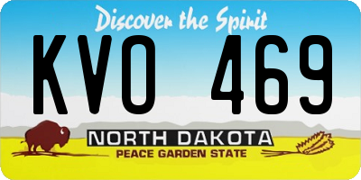ND license plate KVO469