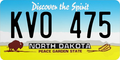 ND license plate KVO475
