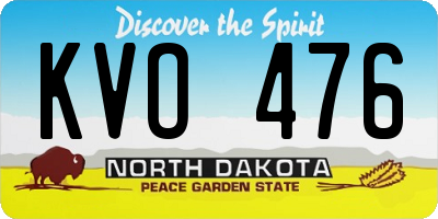 ND license plate KVO476