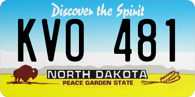 ND license plate KVO481