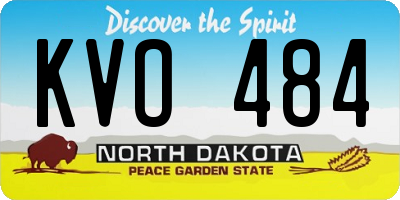 ND license plate KVO484