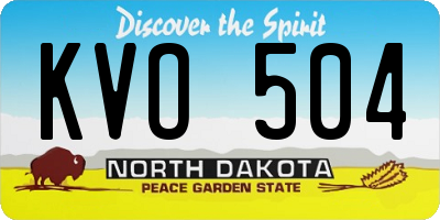 ND license plate KVO504