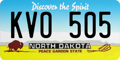 ND license plate KVO505