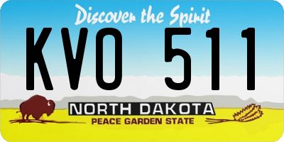 ND license plate KVO511
