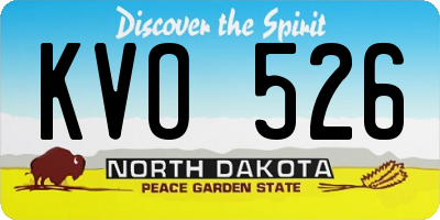 ND license plate KVO526