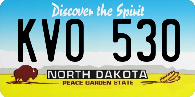 ND license plate KVO530