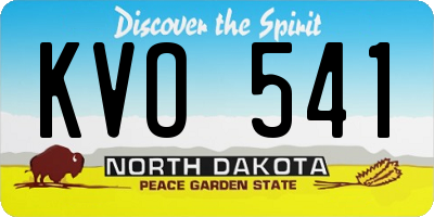 ND license plate KVO541